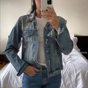 Zara distressed jean jacket